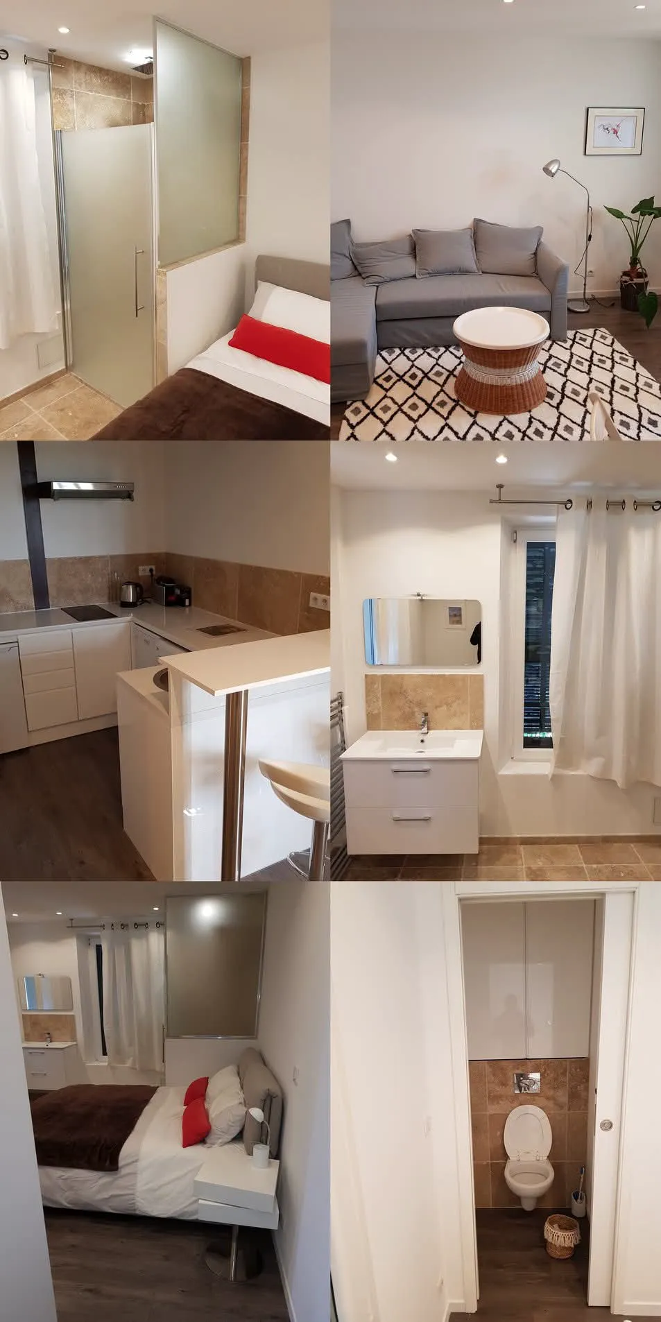 Rénovation intérieure d'un appartement moderne avec salle de bains et coin salon